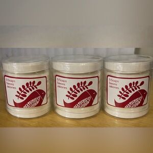 Crate & Barrel Song Bird Snow Bird Round Bar Soap Three New Soap Sets Guest Gift